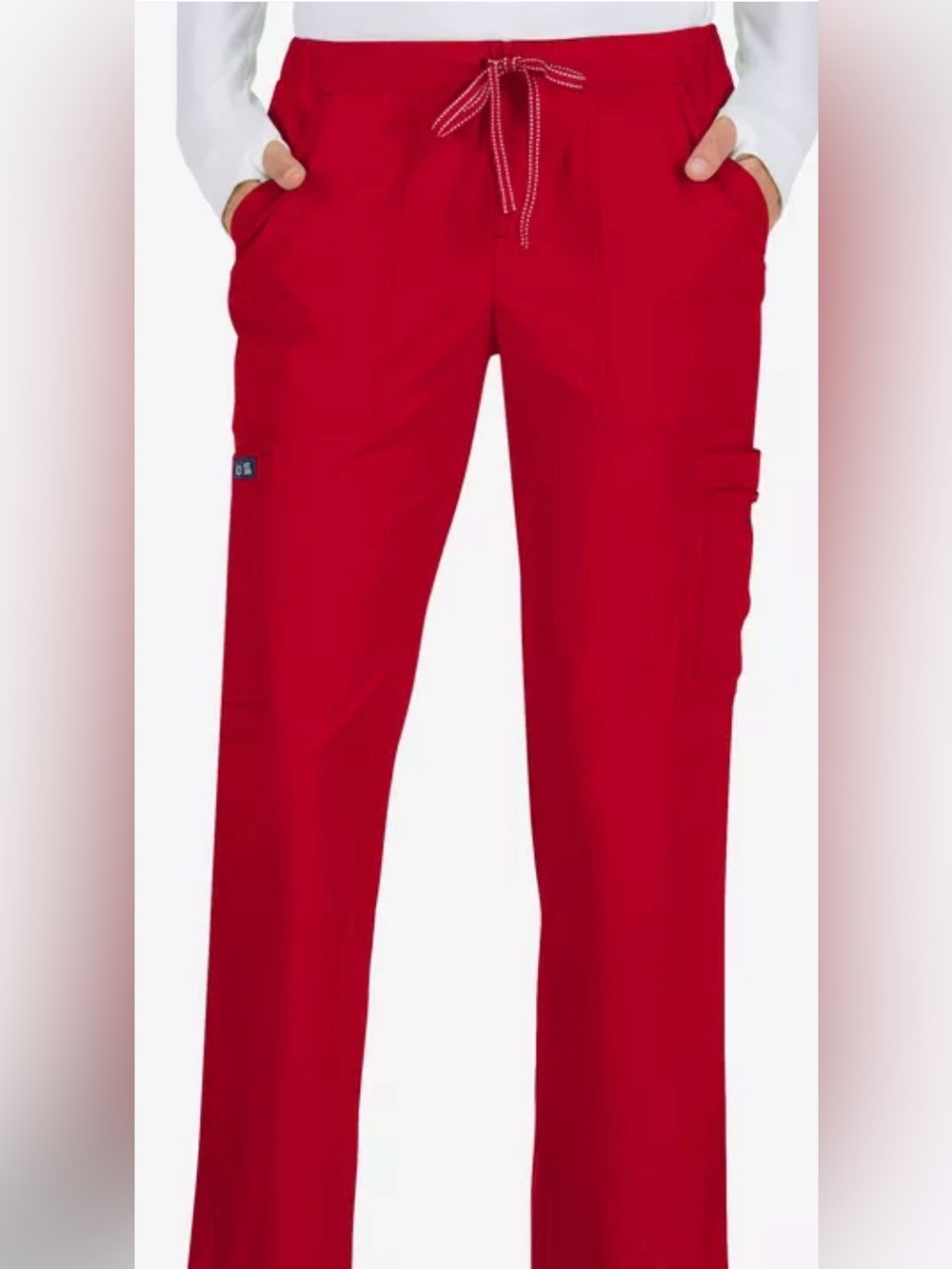 koi Women's Red Cargo Scrub Pants